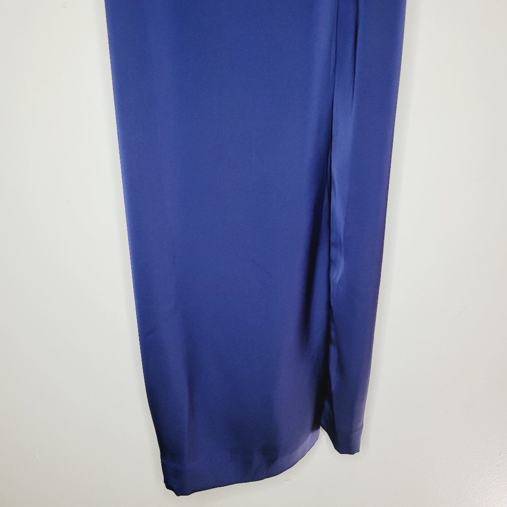 Ann Taylor Dress Womens Size 10 Blue Jeweled Strap Sheath Women's Sleekly Gala - Picture 9 of 16
